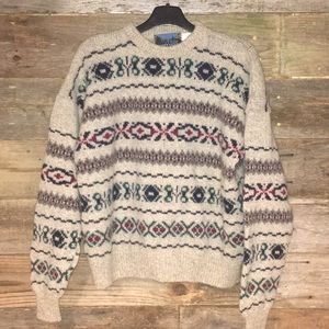 Jr. Unisex Wool Blend Oversize Aztec Sweater XL